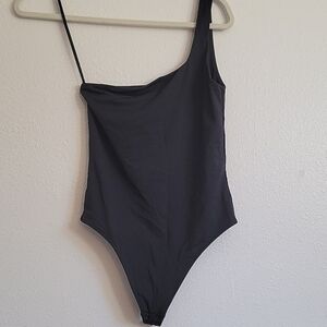 Babaton Black One-Shoulder Bodysuit